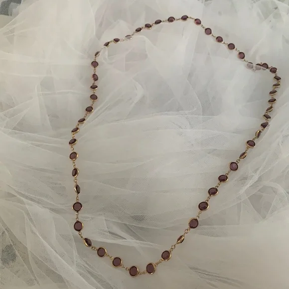 Vintage purple crystals chain necklace - Picture 4 of 4